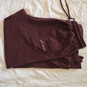 YOUNGLA Sweatpants Men L Joggers Drawstring Athletic Weight Training Maroon